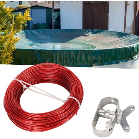 Kit de treuil à câble pour couverture de piscine hors sol, couverture de sécurité hivernale, tendeur de câble pour piscine (1/5)