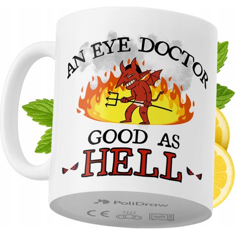 Taza para oftalmólogo. Divertida taza de café o té con diseño gráfico y texto humorístico. Taza ideal para cumpleaños, santos y días festivos. Taza premium para ocasiones especiales en casa, la oficin (1/5)