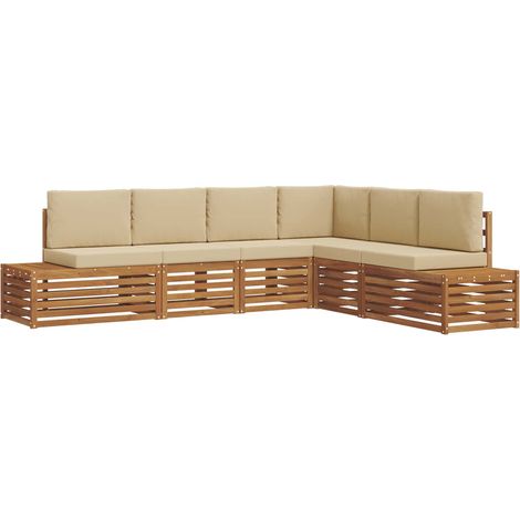 Outdoor-Sofagarnitur Natur und Beige 273 x 213,5 x 73 cm vidaXL