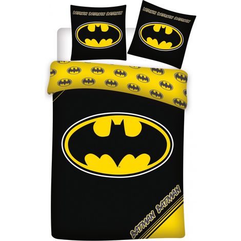 HOUSSE DE COUETTE BATMAN GARÇONS ENFANTS (155 X 200 CM) TAIE D'OREILLER (50 X 80 CM)