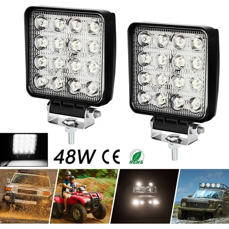 SWANEW Arbeitsscheinwerfer LED 12v, 2x 48W Scheinwerfer für Traktor, Auto LED Strahler LKW, Offroad, PKW Zusatzscheinwerfer IP67 Wasserdicht Rückfahrscheinwerfer SUV (1/5)