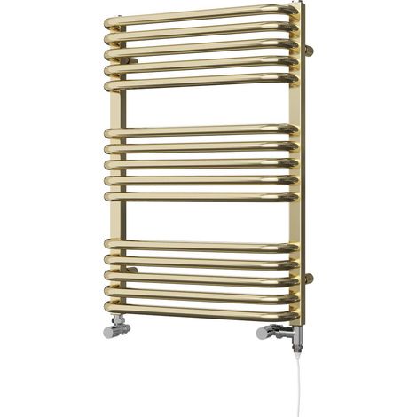 Crossmoor - Polished Brass Dual Fuel Towel Rail H736mm x W500mm Standard (1/3)