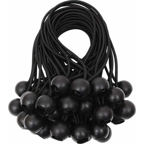 Ulisem Planenspanner Ball Bungee Cords Gummi Bungee Cord für Banner, Plane, Pavillon, Zelt, Vorhänge Verlängerungsgeschirr, Planenhalter Weiß, 15cm (Schwarz, 40 Stück) (1/4)