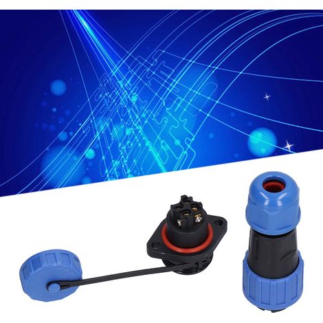 Connecteur mâle et femelle multiconducteur sans soudure, prise et fiche étanches IP68 pour l'aviation, type bride sans soudure LP16 à 4 conducteurs, 380 V 5 A. (1/5)