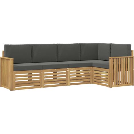 Ensemble de canapés d'extérieur 5 pc Blanc et anthracite vidaXL