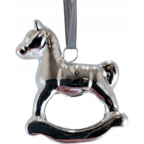 Colgante de caballito mecedora, plata, pequeño (1/5)