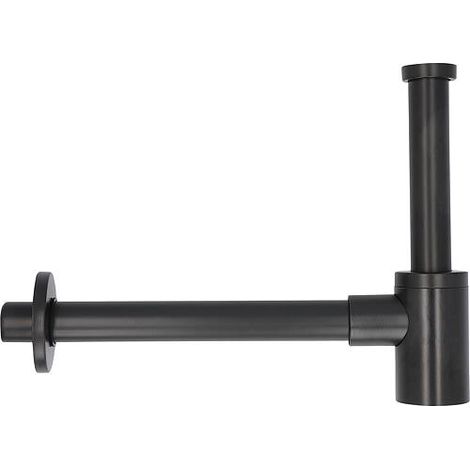 Siphon bouteille design en acier inoxydable noir, DN32 (1 1/4") x 32mm (1/2)