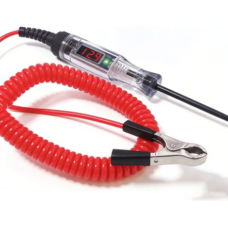 1pc Testeur de courant automobile à 6-24V DC facile à utiliser, stylo testeur électrique automobile, stylo testeur de circuit, avec affichage numérique et sonde longue pour des tests et diagnostics en (1/4)