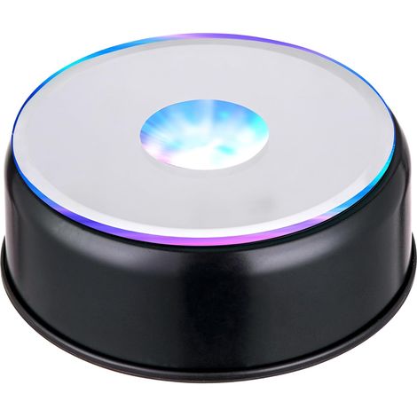 Base d'affichage LED rotative à lumière colorée, socle d'affichage en cristal, support lumineux à changement de couleur, petite LED pour art en cristal de verre 3D, décoration de fête (1/5)