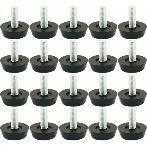 20pcs Pieds M6 x 20mm de Nivellement Meuble Réglable Pied Réglable Patinn Meuble Jambe Pied de Table Chaise Base Protection Plancher Vis Glisse