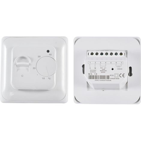 Offre exceptionnelle à petit prix Thermostat électrique manuel pour chauffage au sol avec sonde 220 V 16 A, commande mécanique - Glad (1/4)