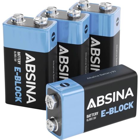 Absina Pile 6LR61 (9V) alcaline(s) 580 mAh 9 V 4 pc(s) (1/3)