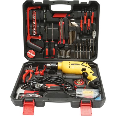Kit trapano a percussione 600W, 220V, mandrino da 13 mm, velocità 3300 giri/min con 66 pezzi di utensili e attrezzi Breckner Germany (1/5)