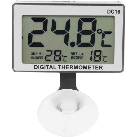 LCD Digital Aquarium Thermometer, DC16 LCD Digital Aquarium Thermometer Thermomètre de température étanche pour Fish Tank (1/5)