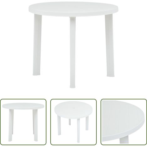 vidaXL Kunststofftisch - Gartentisch Weiß 89 cm Kunststoff (1/5)