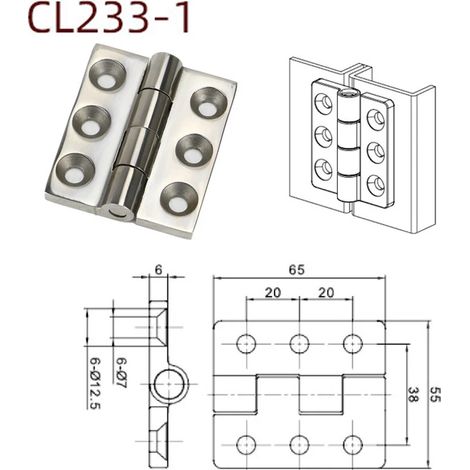 (Polissage-233-1) Charnière en acier inoxydable robuste pour meubles et quincaillerie, charnières de porte d'armoire (1/5)