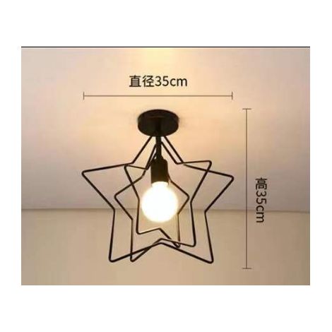 Geometrische Wandlampe aus Schmiedeeisen für Wohnzimmer, Küche, Loft, Esszimmer, Café (Glühbirne nicht enthalten), schwarzes sternenweißes Licht E27