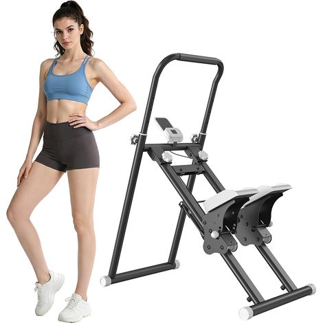 Stepper d'escalade Formill QK-7906 Pliable Guidon Réglabl, Écran LED 3 niveaux d’inclinaison,150kg Acier Antidérapant,noir (1/5)