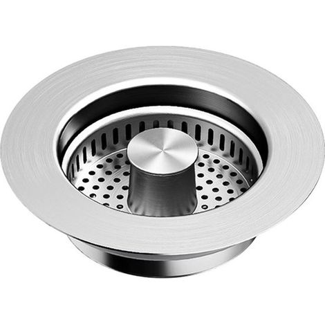 Fermeture universelle pour panier 3 en 1 avec bouchon de vidange escamotable 75 87 mm argent (1/5)