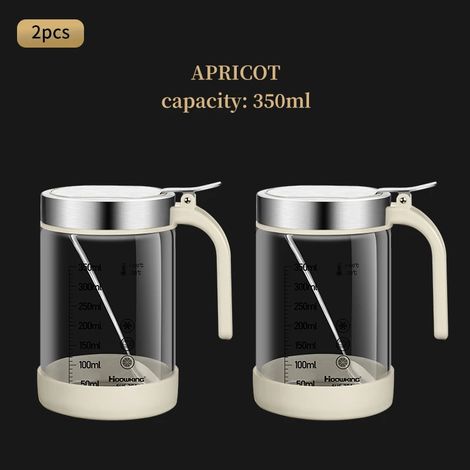 (2 pots en verre de 350 ml, beige) pour épices et condiments, avec cuillère, sucrier et salière, ustensiles de cuisine (1/5)