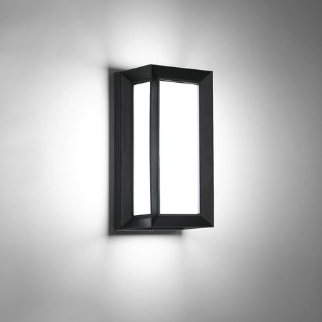 Aplique LED de pared para exterior/interior, 18 W, IP65, resistente al agua, blanco frío 6500 K, moderno aplique de aluminio para jardín, terraza, patio, pasillo y dormitorio. (1/4)