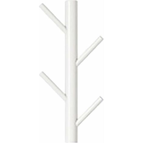 Porte-manteau mural en bois à suspendre - Motif branche d'arbre - Moderne - Fixation murale verticale - Crochets décoratifs en bois Blanc (1/5)