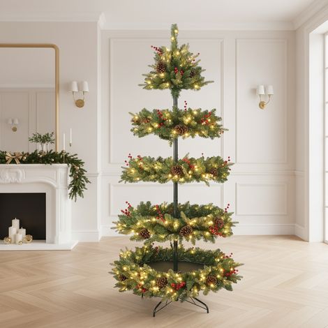 Albero di Natale "Espositivo" in PE Effetto Real Touch e PVC di Altissima Qualità con luci Led , da 210 cm (1/5)