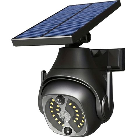 Lampe murale solaire LED à détection de présence humaine (1 unité) - Lampe murale solaire de surveillance par simulation (1/5)