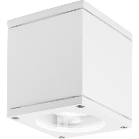 Merano Dayton Spot Encastrable Carré 9cm Aluminium Blanc, Verre LED GU10 1x7W IP54