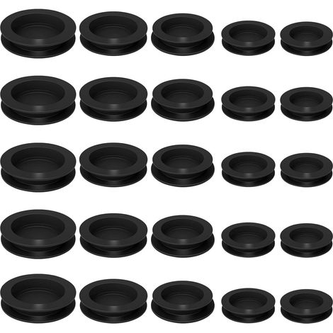 25 bouchons de fermeture ronds en caoutchouc, 5 tailles, pour tirelire, protection de trou, conteneur (1/5)