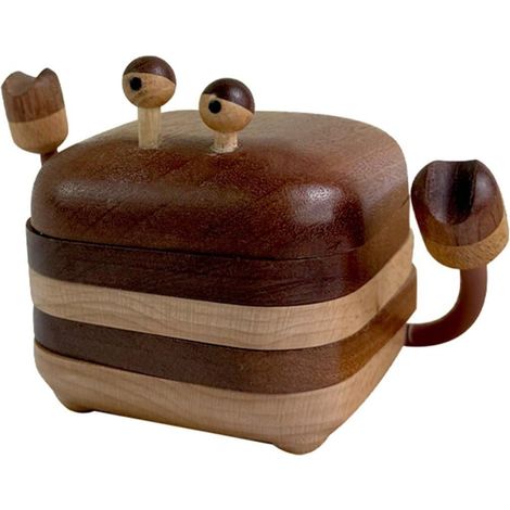 Dessous De Verre En Bois En Forme De Crabe, 1 Ensemble De Dessous De Verre En Bois Thermo-isolants Adorables, Tapis De Tasse À Thé, Tapis De Protection De Table Avec Aimant Intégré Pour Rassemblement, (1/5)
