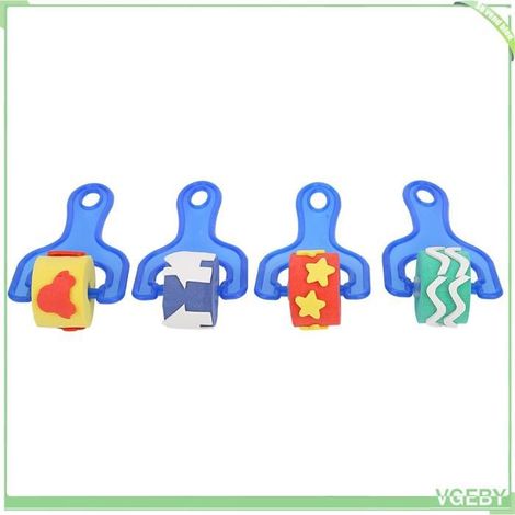 Pinceau rouleau éponge - FAFEICY - HM-011-4 - Bleu - Roue EVA durable - 4 motifs (1/5)