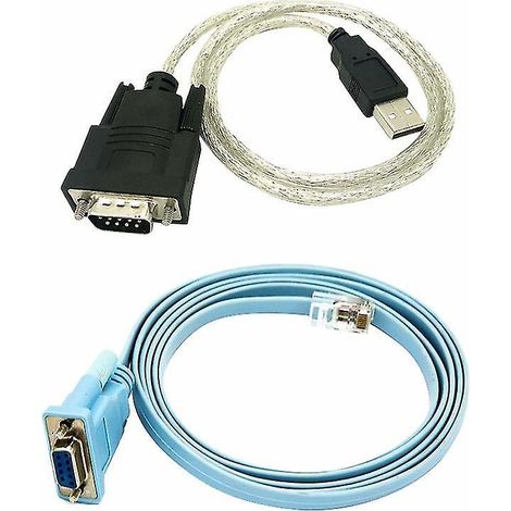 Câble réseau RJ45, câble série RJ45 vers DB9 et RS232 vers USB (2 en 1), adaptateur Ethernet Cat5, connecteur LAN (1/4)