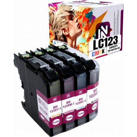 Inchiostro Inkdigo LC123 compatibile con Brother DCP-J132W MFC-J245 DCP-J4110DW, certificato TÜV. (1/5)