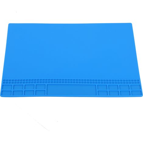 Reparaturmatte, hitzebeständig, magnetisch, Silikon, für Computer, Handy, Lötstation, Werkzeuge, 350 x 250 x 4 mm, Dunkelblau (1/5)