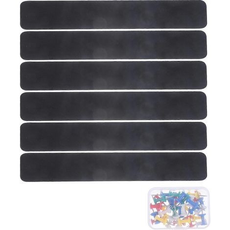 lot de bandes de feutrine pour tableau d'affichage, avec punaises, pour salle de classe ou autres salles de notes.-33X5CM-Black (1/3)