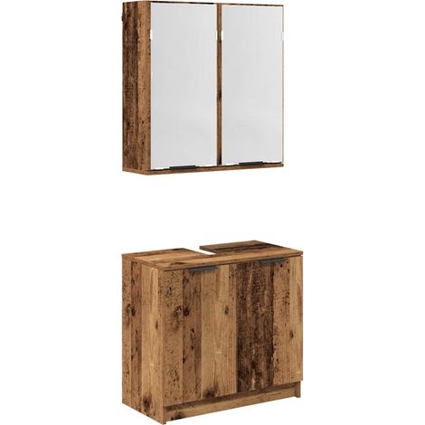 Maison Exclusive - Badezimmerschrank-Set mit Regal mit Tür Althol