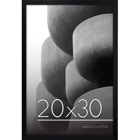 Cadre Photo 50x75 cm Noir - Cadre 40x60 cm avec Passe-Partout ou 75x50 cm sans Passe-Partout - Plexi Poli - Suspension Verticale ou Horizontale (1/5)