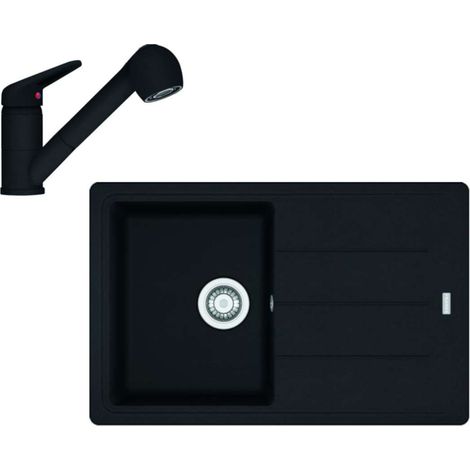 Franke Set - Set da cucina G57, lavello in fragranite BFG 611-78 e miscelatore FC 9547.901, nero spazzolato 114.0675.667