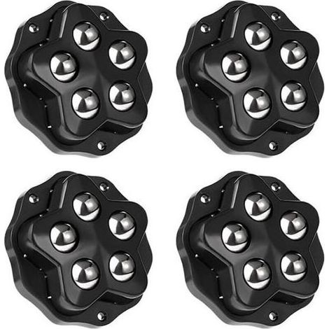 pair 4 Pièces Roulettes Pivotantes Auto-adhésives, capacité 300KG, avec adhésif et vis, Petite Roulettes pour Meubles, Roue mobile universelle 360, roulette de meuble pour charges lourdes (1/4)