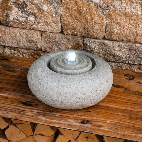 esotec Solar Rundwasserquelle mit LED-Licht, Akku, Solarmodul, Polyresin 101332 (1/5)