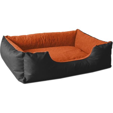 lit pour Chien LUPI, Noir/Orange, L env. 80x65 cm,Panier Corbeille, Coussin de Chien (1/5)