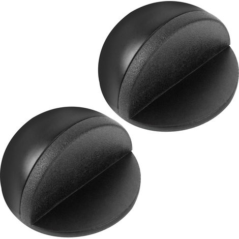 Butées de Porte Adhésives 2 Pièces, Bloc-Porte Sol Acier Inoxydable avec Pare-Chocs Caoutchouc, Arrêt de Porte Adhésif pour Intérieur Protection Mur et Porte (Noir)
