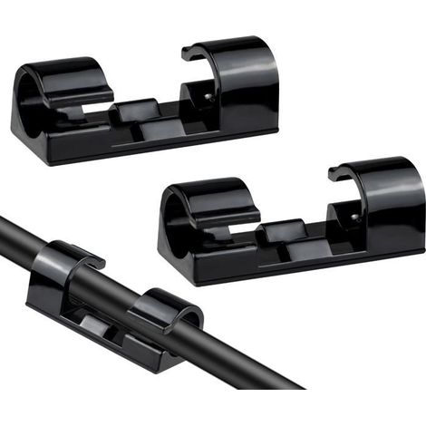 50pc Clips de Gestion de Câbles Auto-Adhésifs, Organisateurs de Câbles, Clips de Fil Collants, Support de Cordon pour TV, PC (1/4)