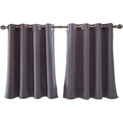 Rideaux occultants courts à œillets, longueur ajustable, 74 x 91 cm, isolation thermique, adaptés aux chambres, cuisines et salles de bains, faciles à installer et extrêmement confortables. (1/5)