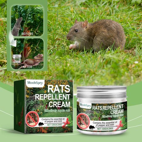 Rattenabwehrbalsam für Haus und Garten, zum Schutz des Gemüsegartens, Rattenfang- und -abwehrbalsam mit Pflanzenextrakten – 120 g -- DE (1/5)