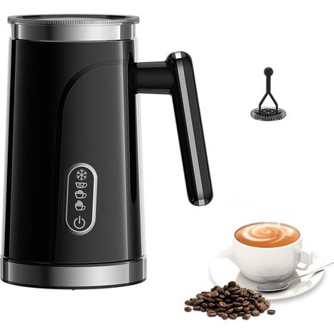 Espumador de leche eléctrico 4 en 1, espumador automático de leche caliente y fría, calentador de leche para café con leche, espumador de leche para chocolate caliente (oscuro)