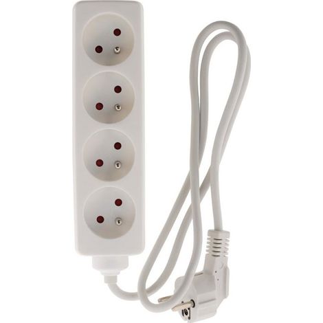 Bloc 4 prises 16A 2P+T Blanc - Zenitech (1/7)