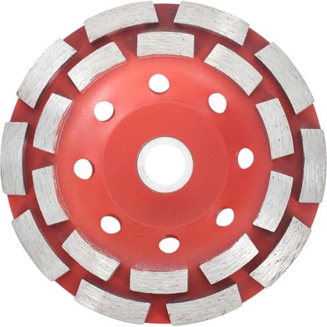 Disque Diamant Abrasif 125x 22,23 mm Meule Boisseau Diamantée Double Rangée Disque Meuleuse Universel pour Poncer Béton Pierre Naturelle Marbre Plâtre Granit Chape Maçonnerie (1/5)