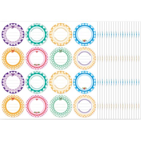 Etiquettes Pour Bocaux - Étiquettes Rondes 5 cm Pour Confitures Et Conservation Maison - Adhésives Sur Couvercles Verre Plastique Métal Bois - Lot De 320 Pièces (1/5)